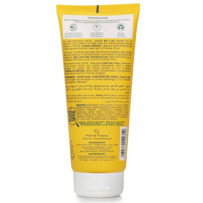 Klorane Conditioner With Chamomile (Brightening Blonde Hair) 200ml