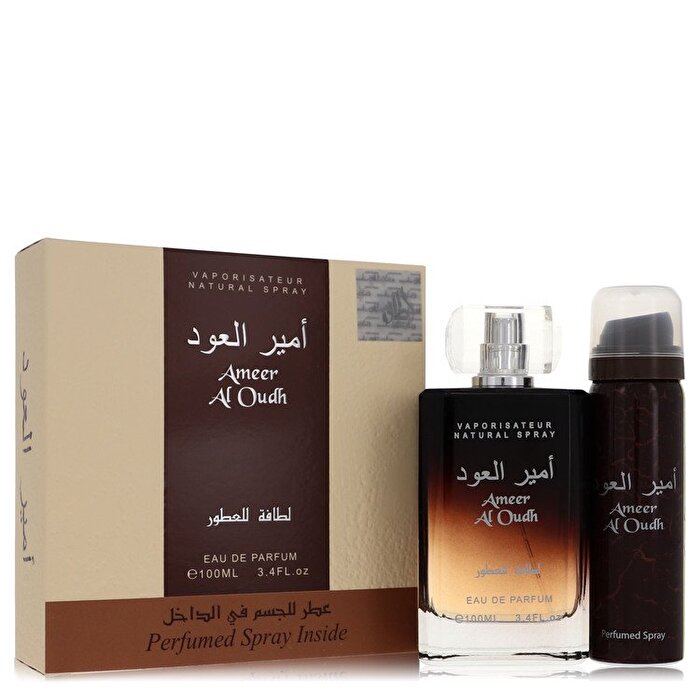 Lattafa Ameer Al Oudh Gift Set - Eau De Parfum Spray + 1.7 oz Perfumed Spray