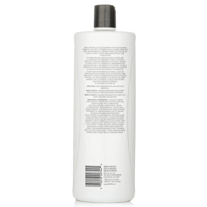 Nioxin Derma Purifying System 4 Cleanser Shampoo (Colored Hair, Progressed Thinning, Color Safe) 1000ml