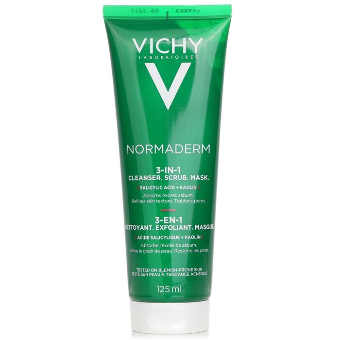 Vichy Normaderm 3 In 1 Scrub + Cleanser + Mask (For Acne Prone Skin / Sensitive Skin) 125ml