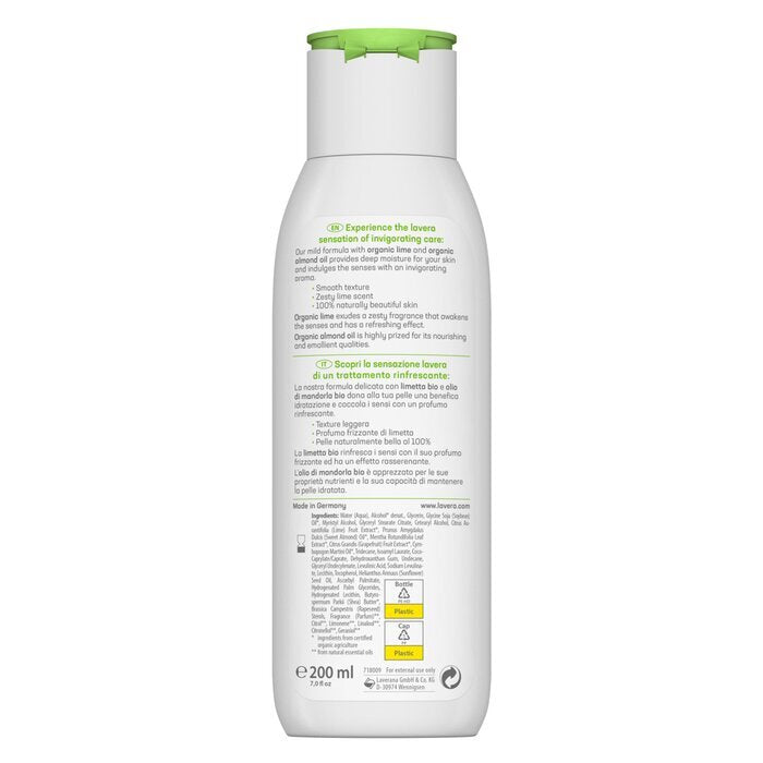 Lavera Body Lotion (Regreshing) - With Lime & Organic Almond Oil - For Normal Skin 200ml/7oz