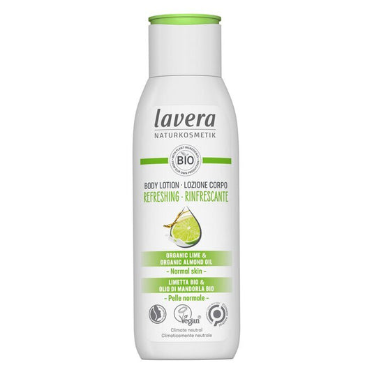 Lavera Body Lotion (Regreshing) - With Lime & Organic Almond Oil - For Normal Skin 200ml/7oz