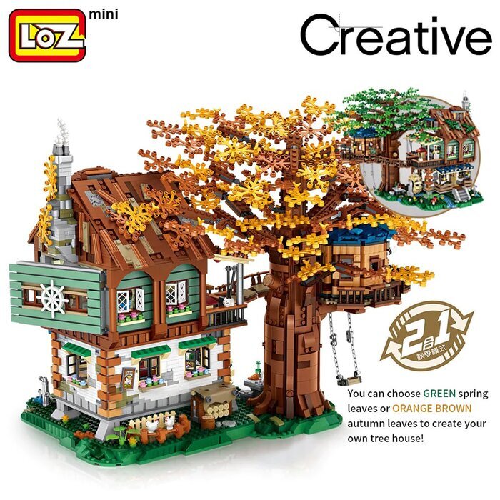 LOZ Mini Blocks - Tree House Building Bricks Set 41 x 28 x 11 cm