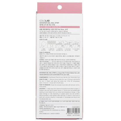 Cololab Showker Gel Nail Strip # CSA101 Bling Pink Art 1pcs