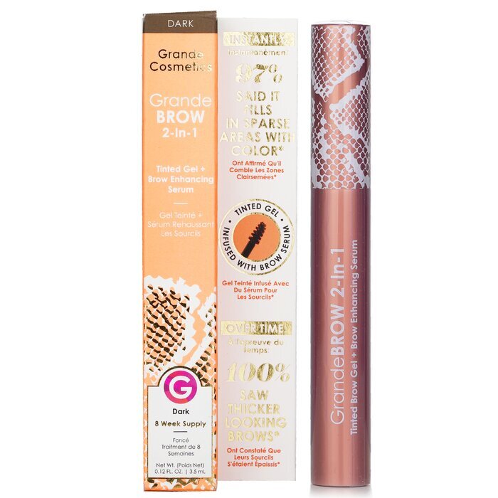 Grande Cosmetics (GrandeLash) GrandeBROW 2 in 1 Tinted Brow Gel + Brow Enhancing Serum -  Dark 3.5ml