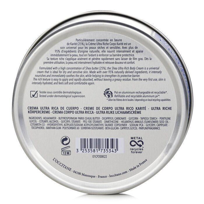 L'Occitane Shea Butter Ultra Rich Body Cream 200ml