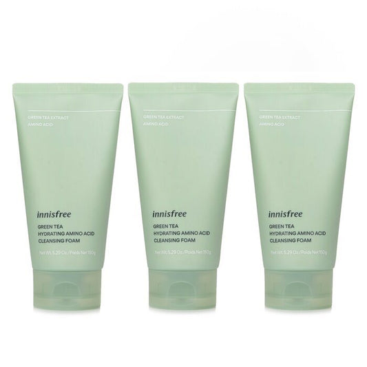 Innisfree 【Super Saver Pack】Green Tea Hydrating Amino Acid Cleansing Foam x3 150g x3