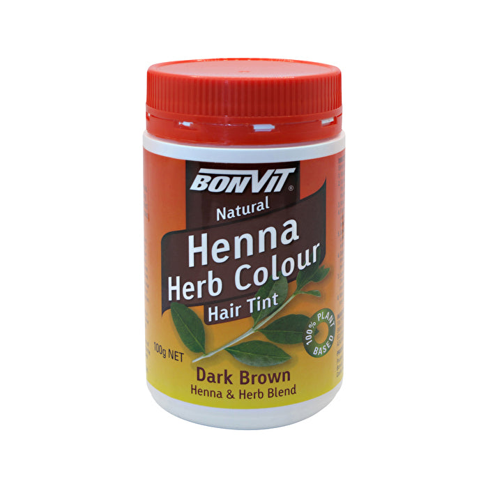 Bonvit Natural Hair Tint Henna Herb Colour (henna & Herb Blend) Dark Brown 100g