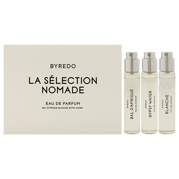 Byredo La Selection Nomade Set For Unisex - 3 Pc Mini Gift Set 12ml/0.4oz Bal D Afrique Eau De Parfum Spray 12ml/0.4oz Blanche Eau De Parfum Spray 12ml/0.4oz Gypsy Eau De Parfum Spray 12ml/0.4oz